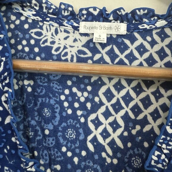 Poupette St Barth Paulina Midi Dress Blue Size S - Picture 7 of 13